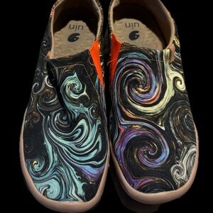 UIN Van Gogh Starry Night Pattern Slip-On Shoes - Multicolor